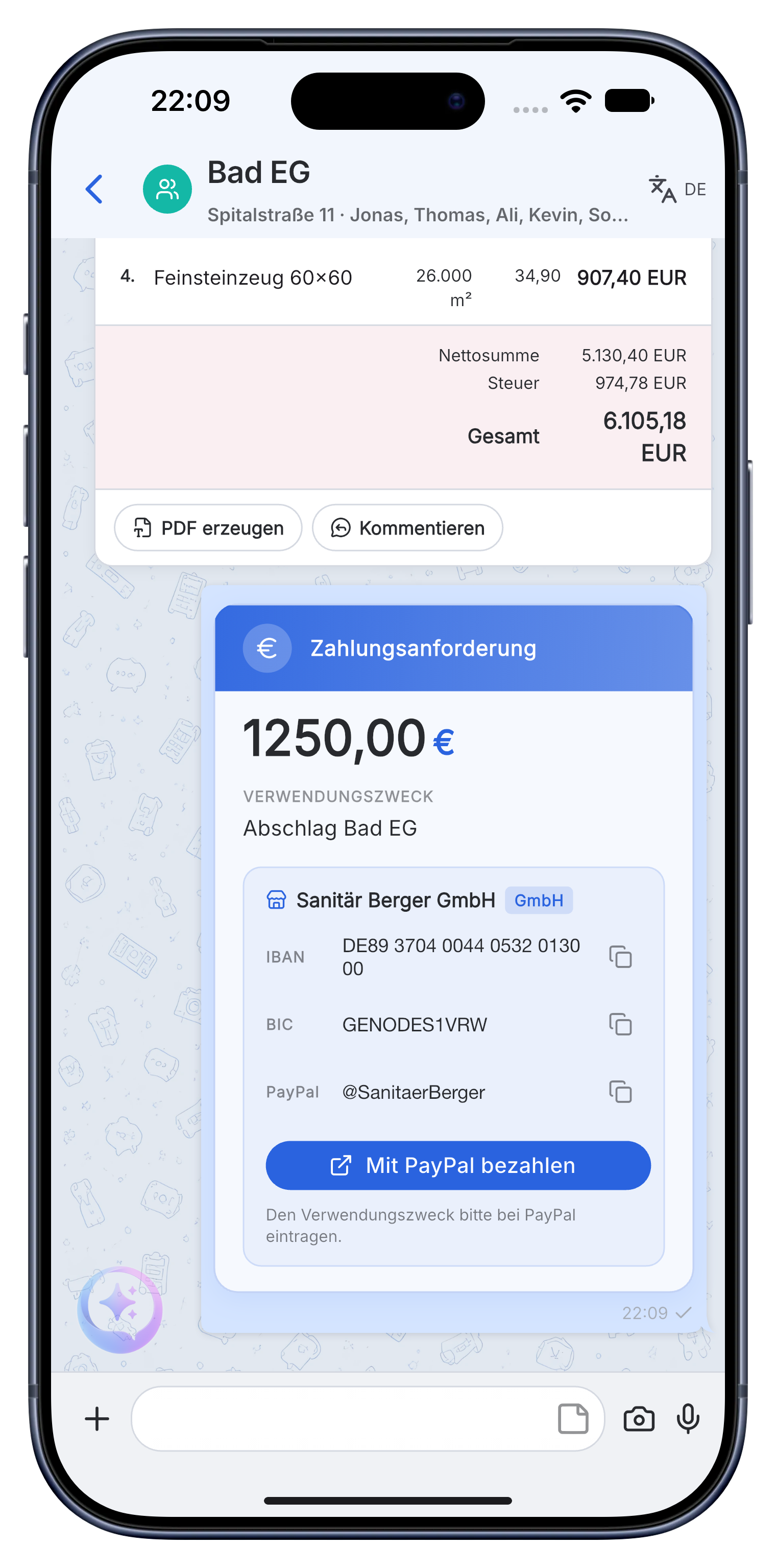 Skava - Zahlungsanforderung