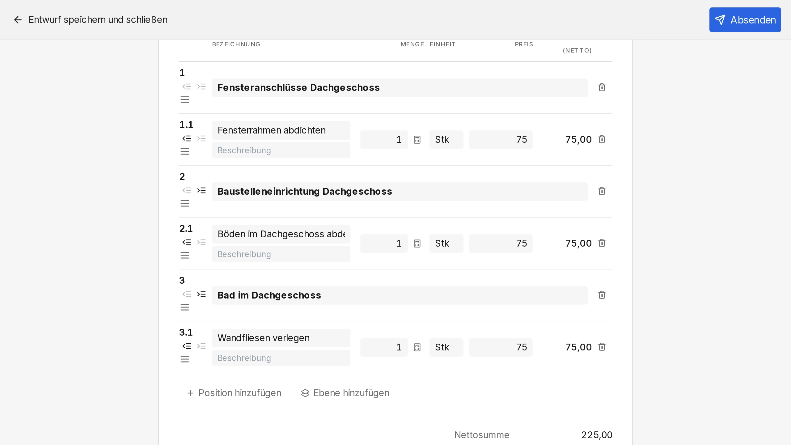 App web Skava: modulo documento con voci evidenziate