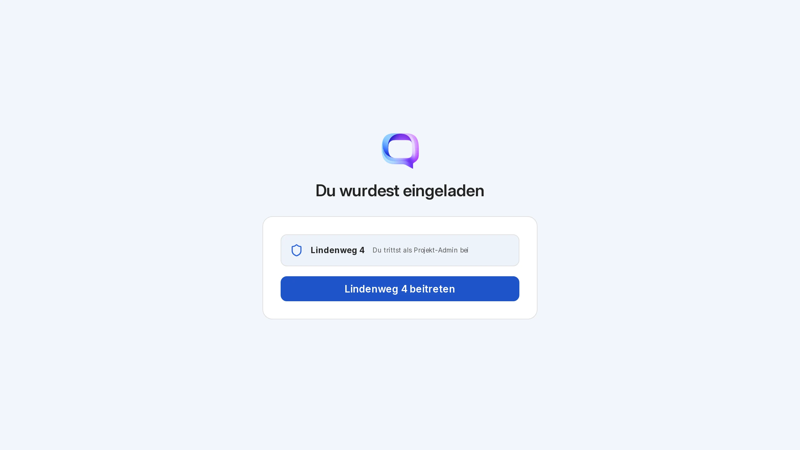 Skava Webapp: Einladungsseite Du wurdest eingeladen