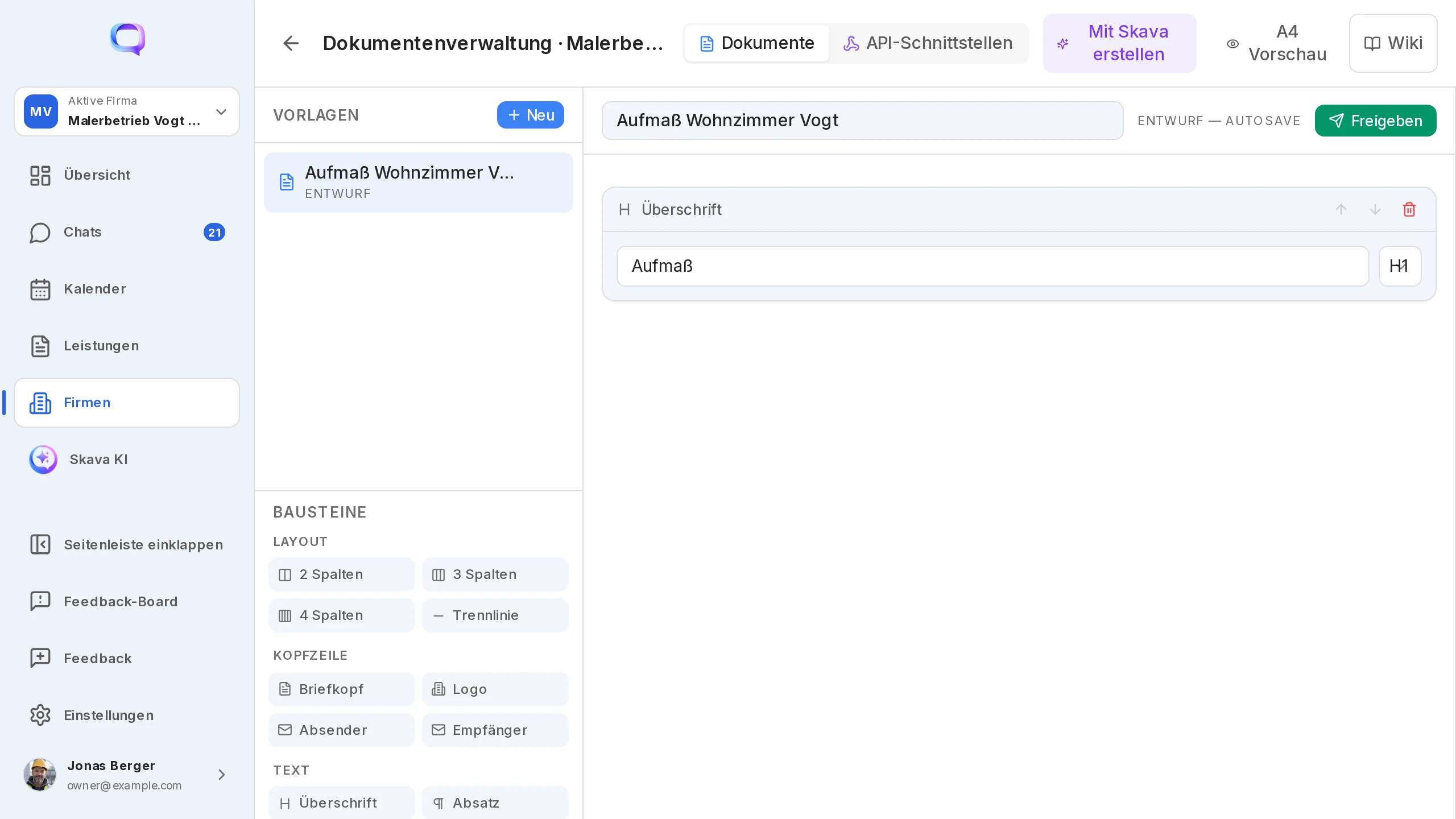 App web Skava: gestione documenti con Crea con Skava
